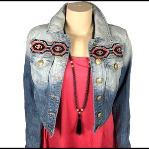 Chord Aztec design jean jacket size M